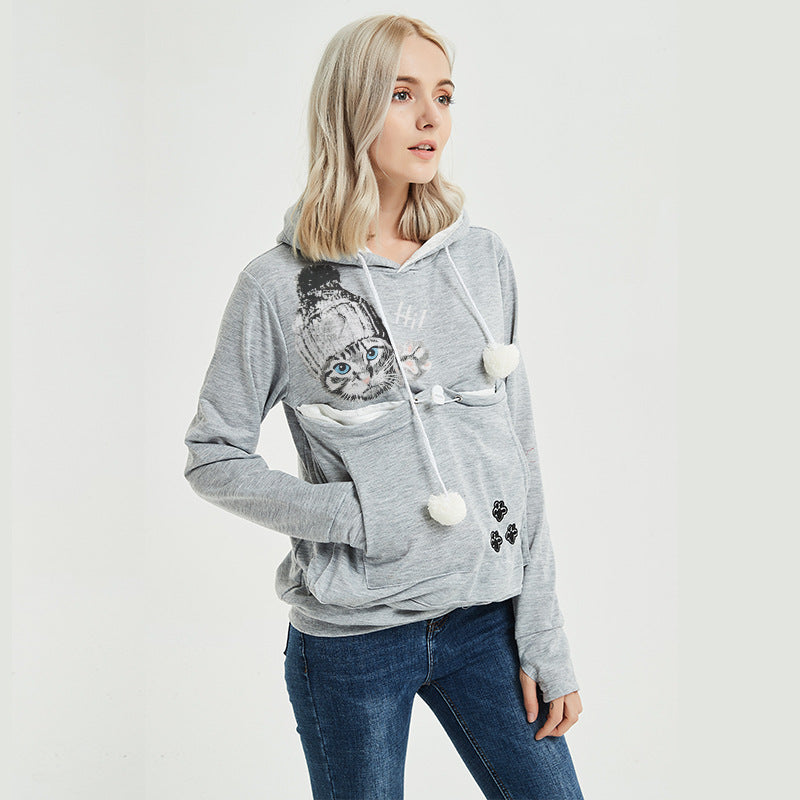 Women's Hooded Pocket Sweatshirt Pullover