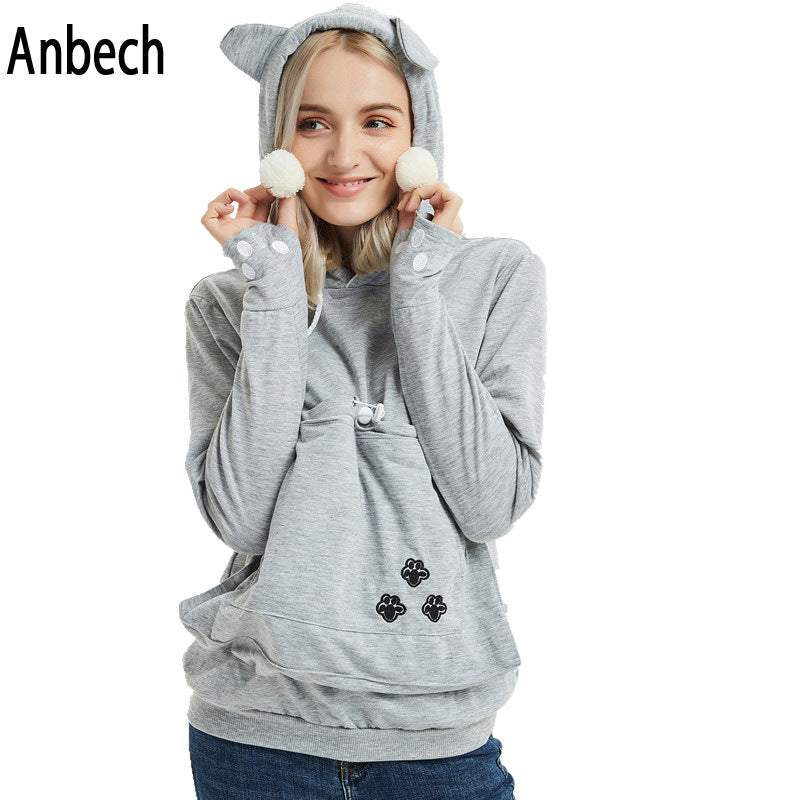 Women's Hooded Pocket Sweatshirt Pullover