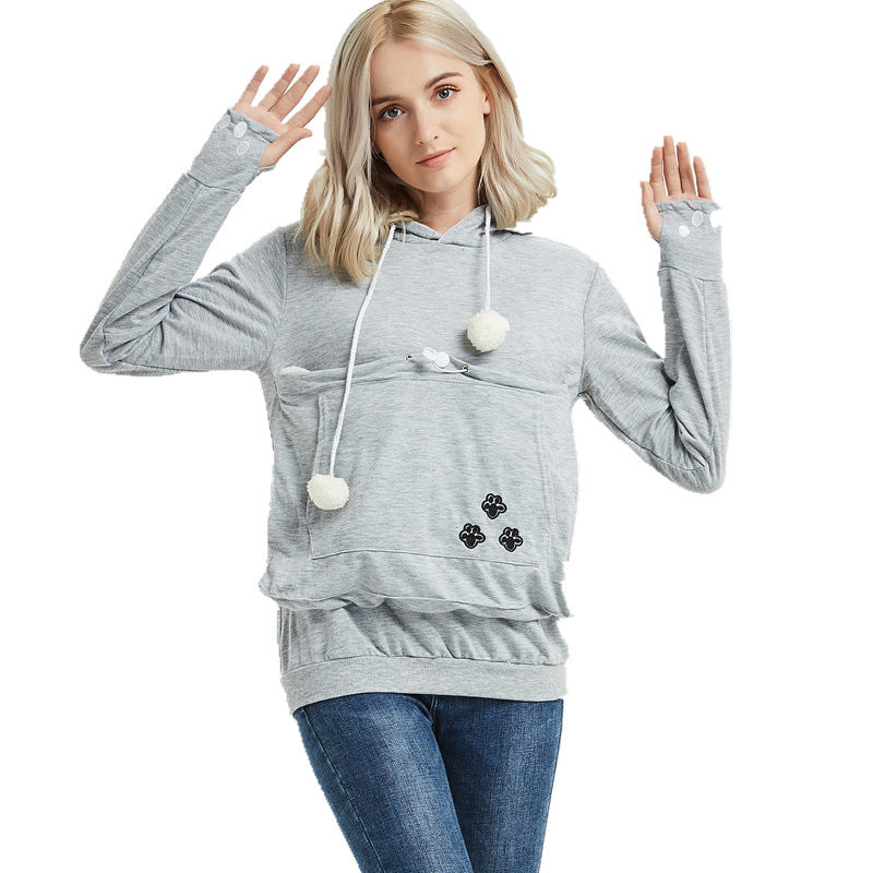 Women's Hooded Pocket Sweatshirt Pullover