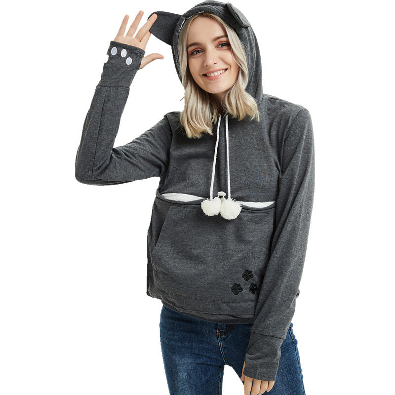 Women's Hooded Pocket Sweatshirt Pullover