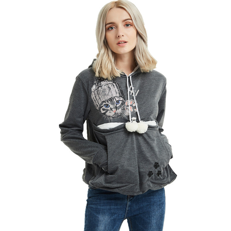 Women's Hooded Pocket Sweatshirt Pullover