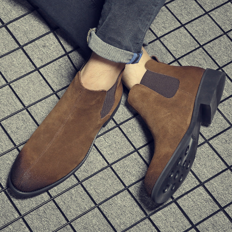 Leather Pointed High-Top Martin Tooling Boots